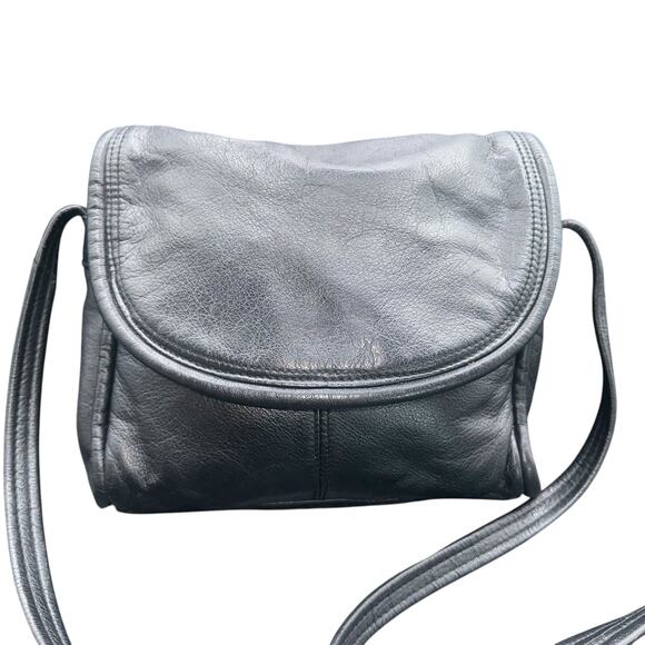 Wilsons Leather Black Genuine Leather Crossbody Shoulder Bag Small Purse - Picture 2 of 12